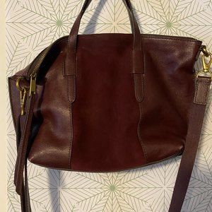 Fossil Skylar Satchel: burgundy